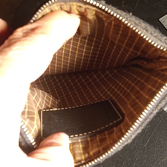 Coach Black Gray Silver Sacoche Felt Coach Pouch No Shoulder Strap Length 8 1/2 - Picture 5 of 8